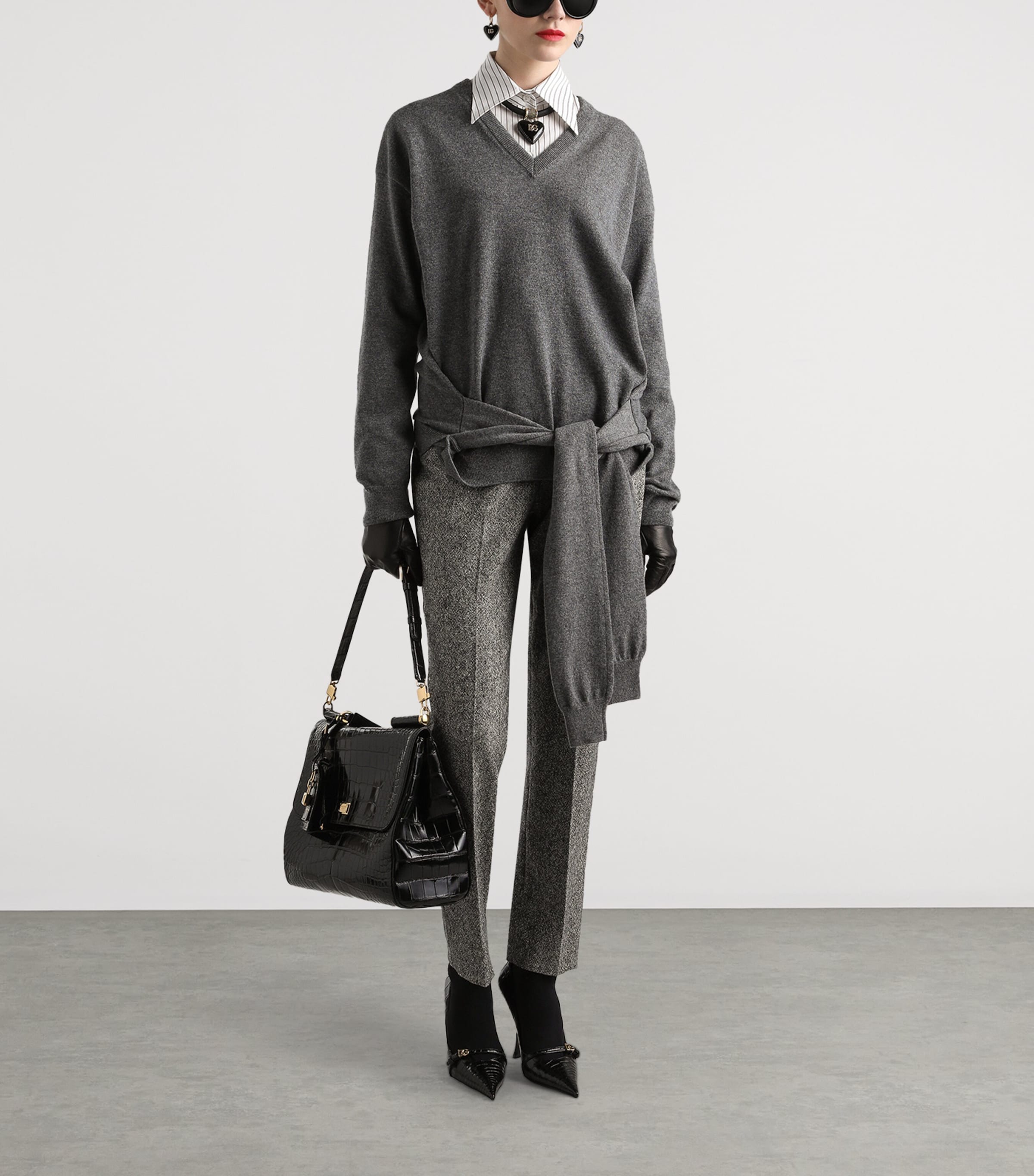 Virgin Wool Jacquard Slim Trousers FANTASY Image 2