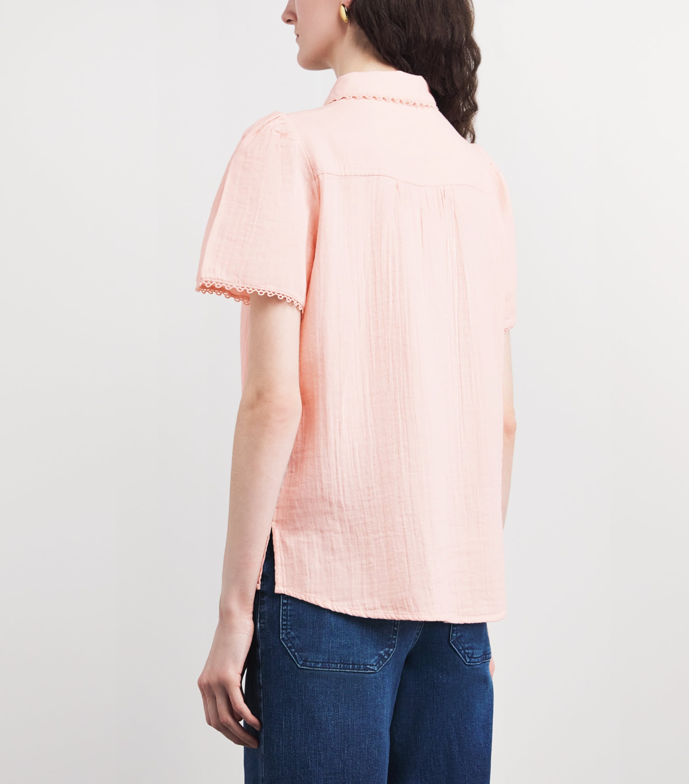 Cotton Cheesecloth Blouse BLUSH PINK Image 5