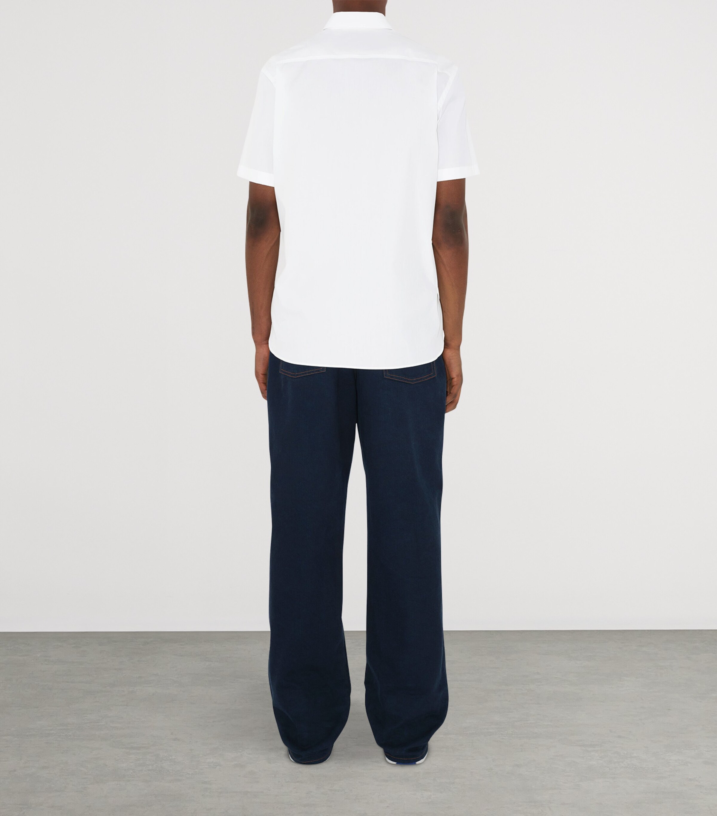 Stretch-Cotton EKD-Embroidered Slim Shirt WHITE Image 4