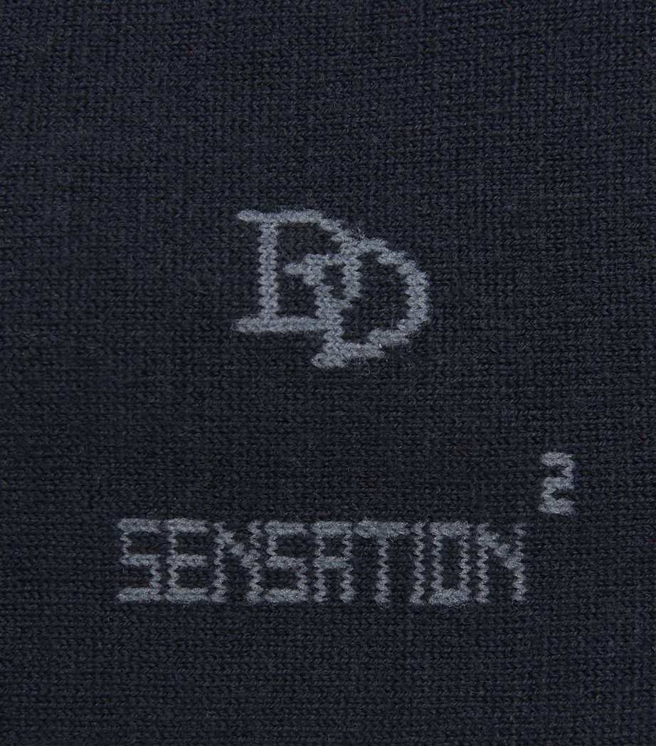 Doré Doré Mens Merino-Cotton Blend Socks Marine Image 2
