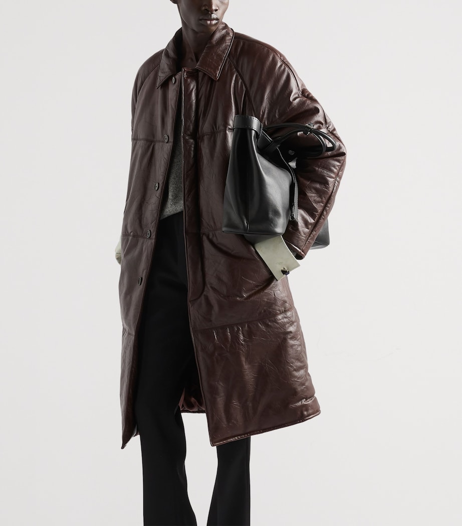 Prada Mens Padded Nappa Leather Jacket Brown Image 4