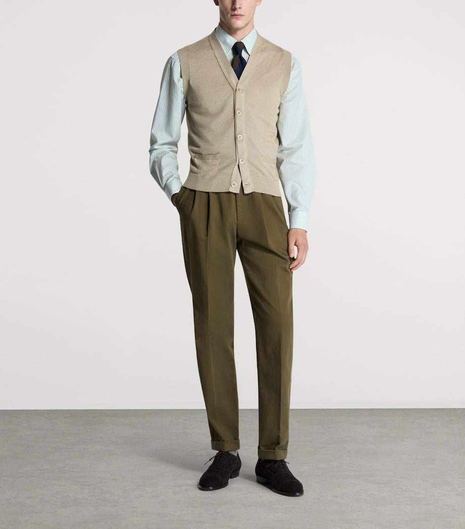 Dunhill Mens Linen-Cashmere Sweater Vest Image 2