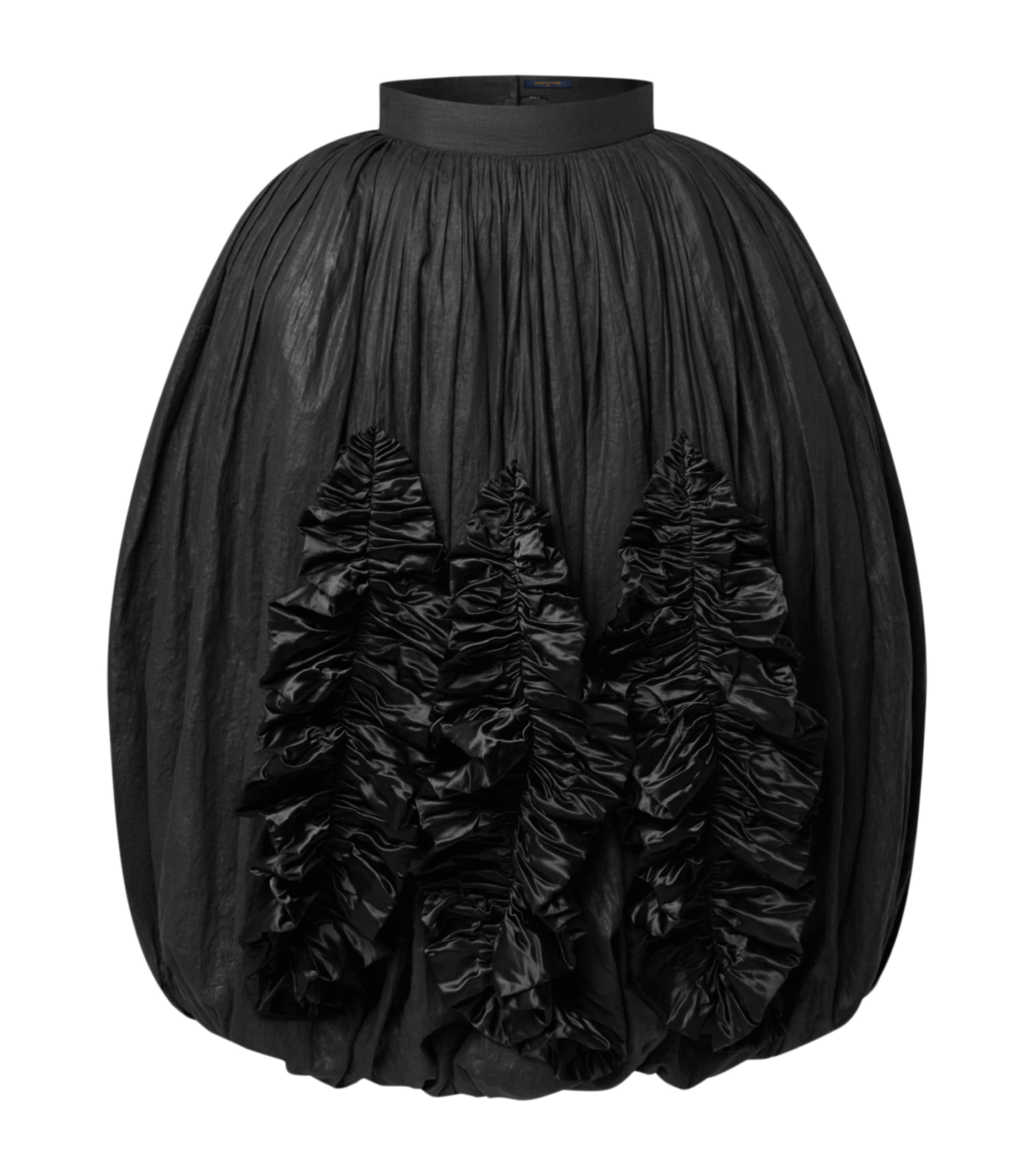 LOUIS VUITTON Womens Ruffle-Trim Balloon Midi Skirt Black Image 1