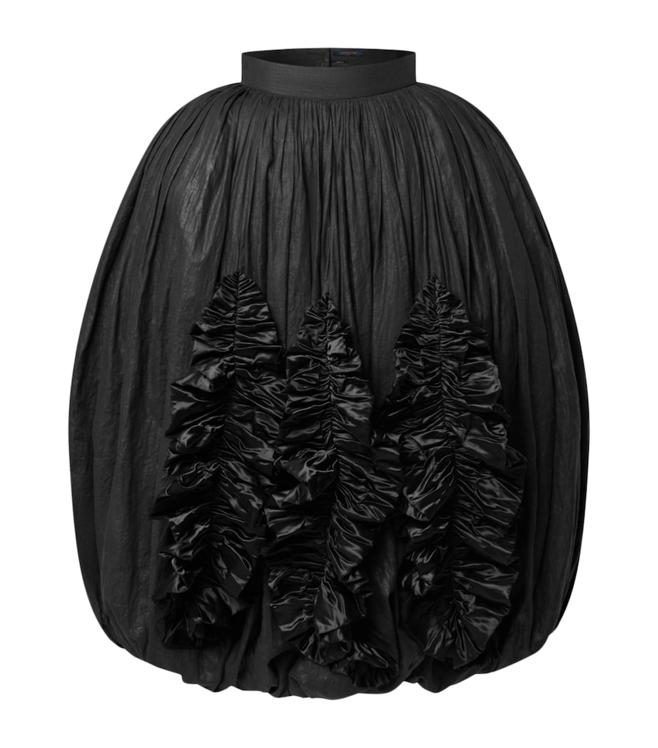 LOUIS VUITTON Womens Ruffle-Trim Balloon Midi Skirt Black Image 1
