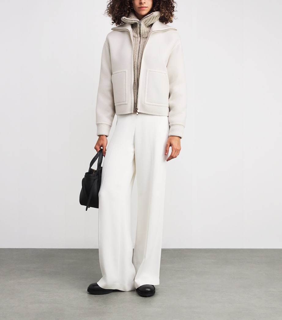 Cashmere Bomber Jacket N03WHITE - NATURAL Image 2