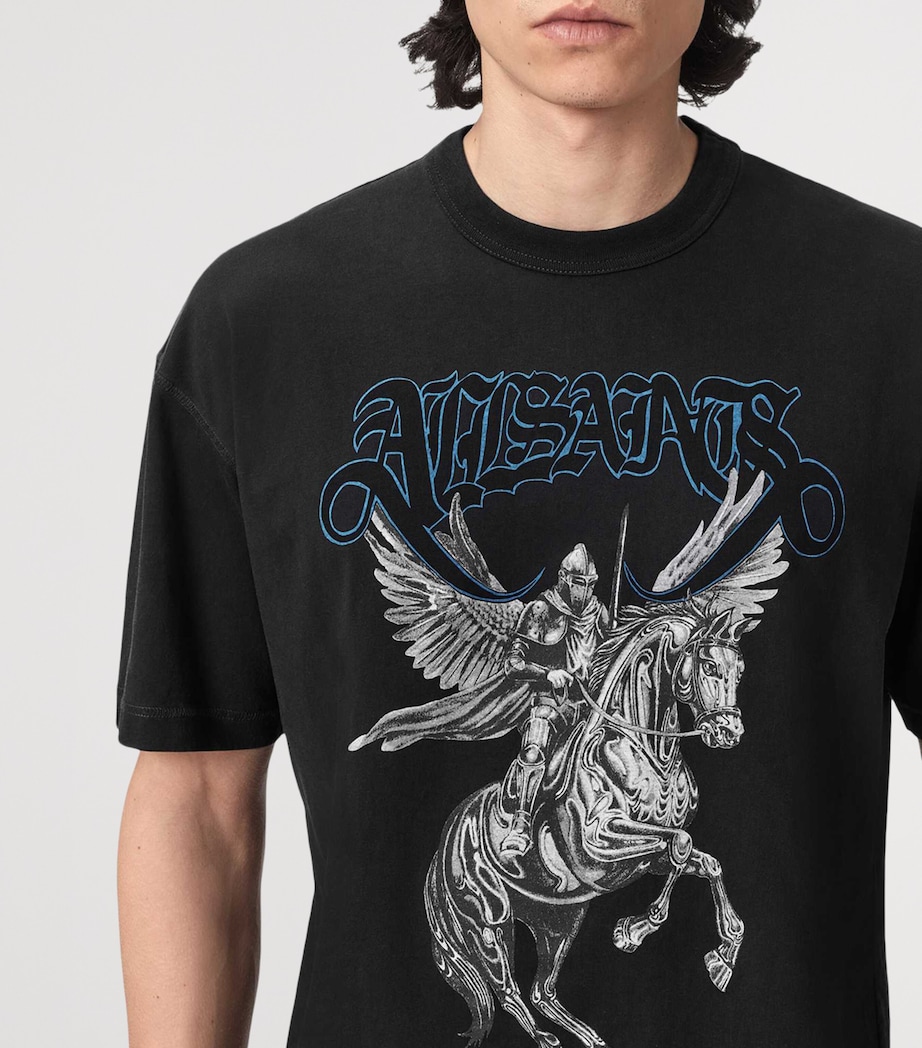 AllSaints Mens Seraph Graphic T-Shirt Washed Black Image 6
