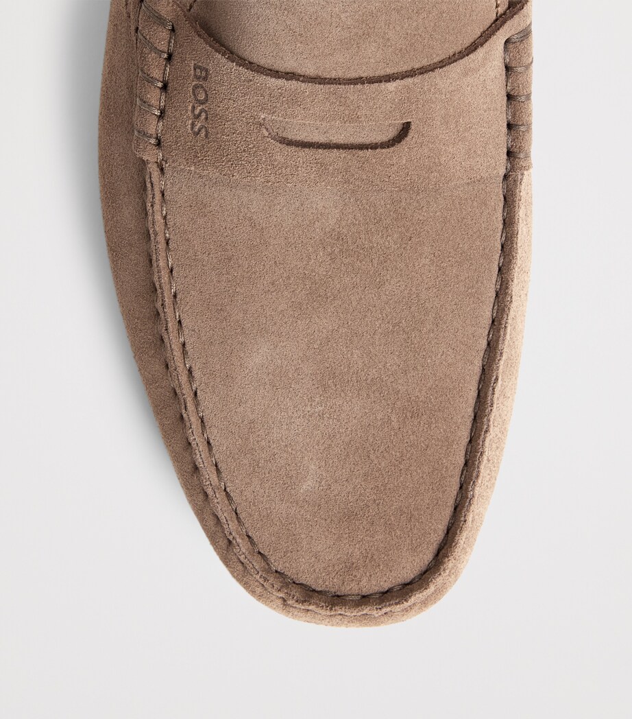 BOSS Suede Noel Driving Shoes Medium Beige Image 6