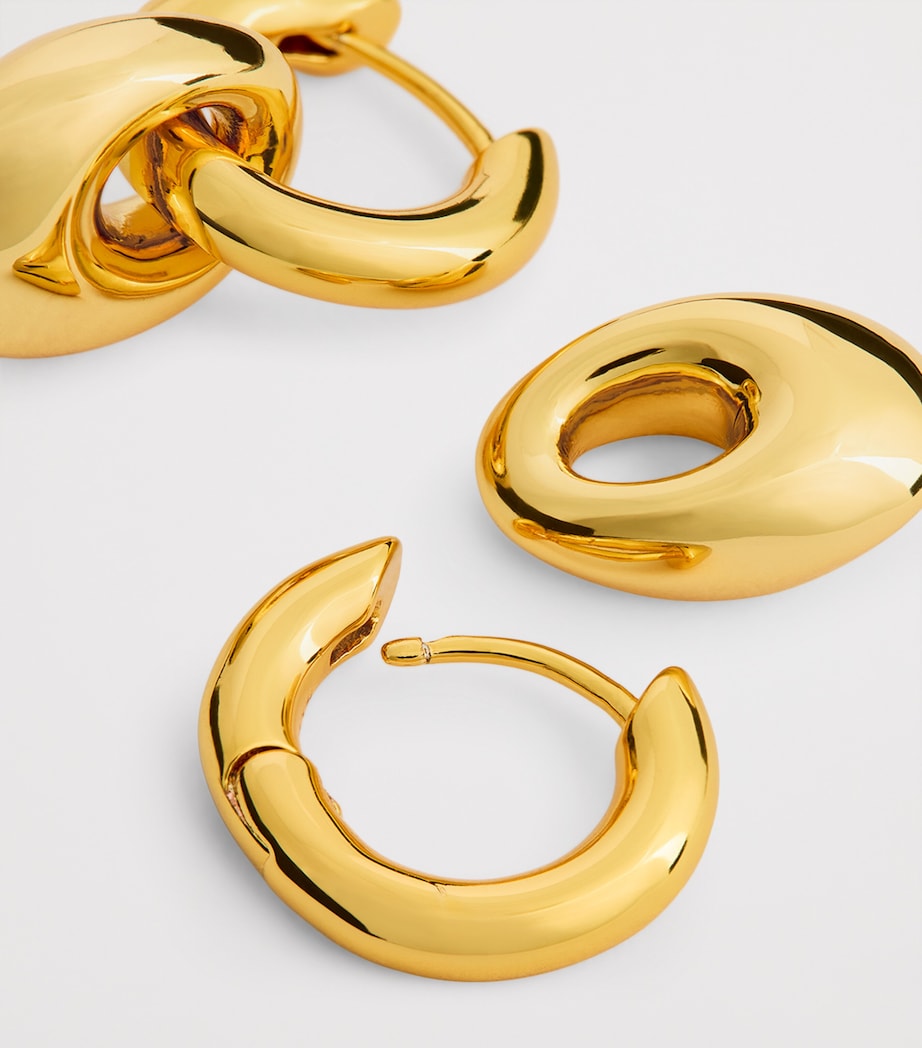 Gold-Plated Petit Pebble Hoop Earrings GOLD Image 6