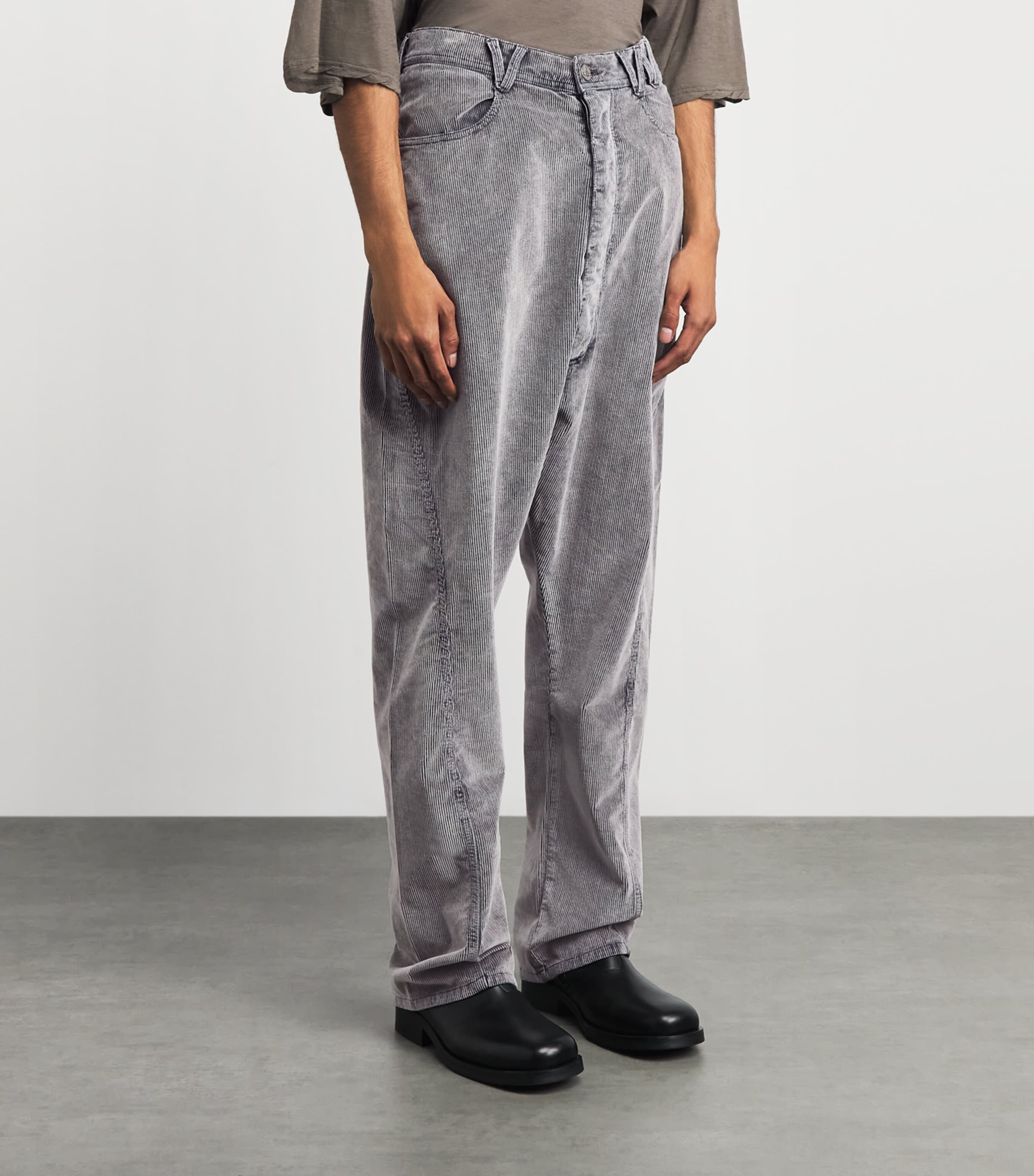 Vivienne Westwood Mens Corduroy Twisted Seam Straight Jeans Grey Image 4