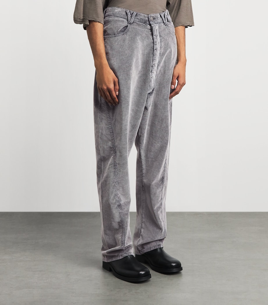 Vivienne Westwood Mens Corduroy Twisted Seam Straight Jeans Grey Image 4