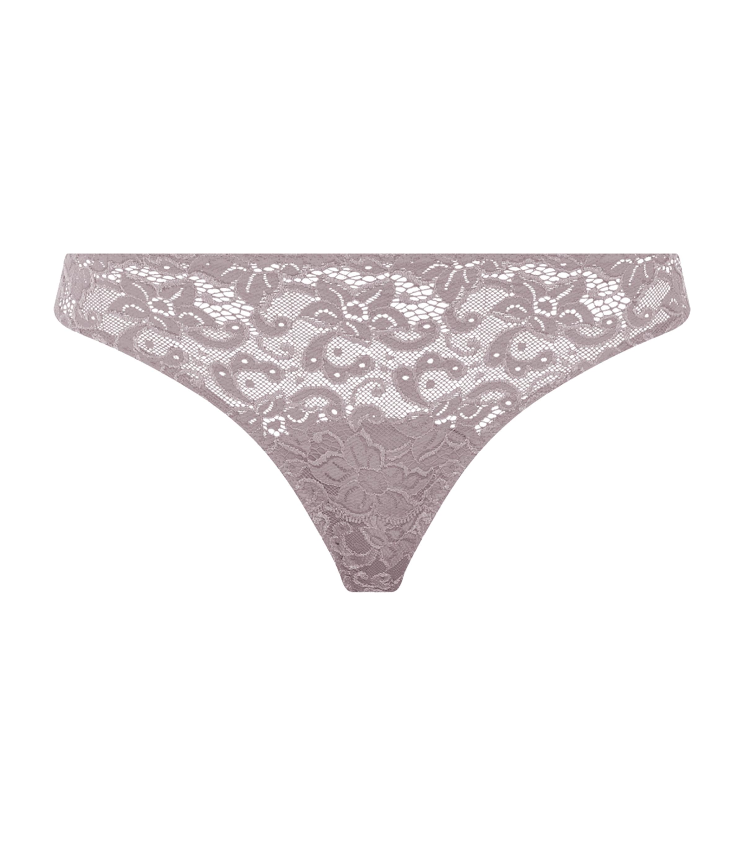 Hanro Womens Lace Moments Thong Stormy Rose Image 1