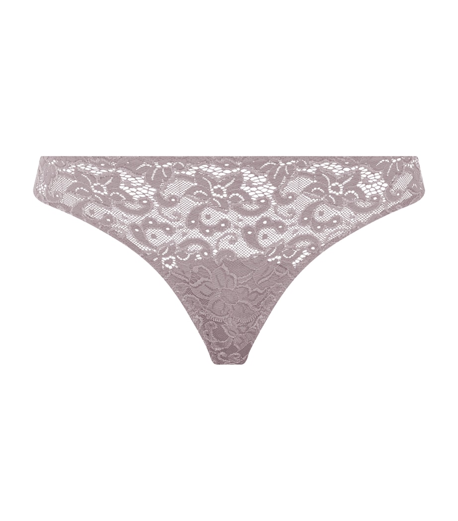 Hanro Womens Lace Moments Thong Stormy Rose Image 1