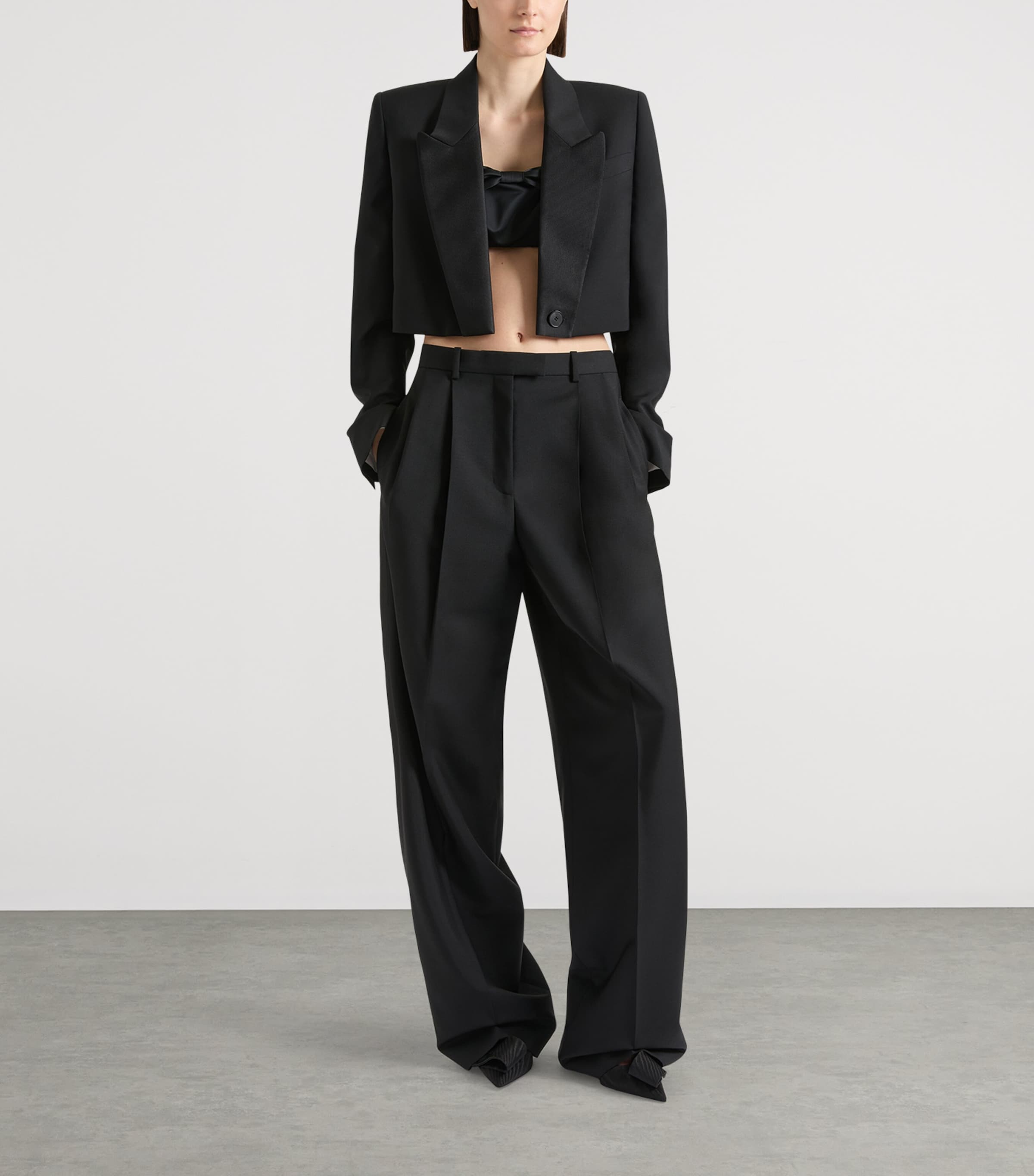 Givenchy Womens Wool-Mohair Cropped Blazer Image 2