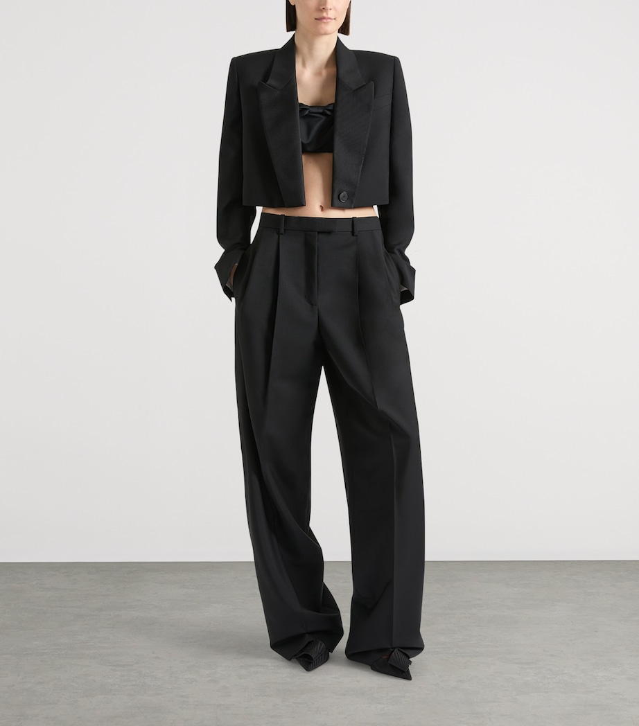 Givenchy Womens Wool-Mohair Cropped Blazer Image 2