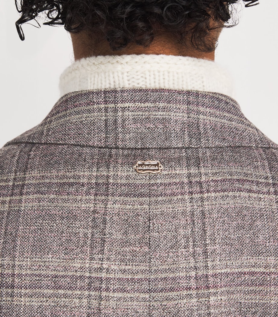 Wool-Blend Single-Breasted Blazer 708 GREY/LILAC Image 6