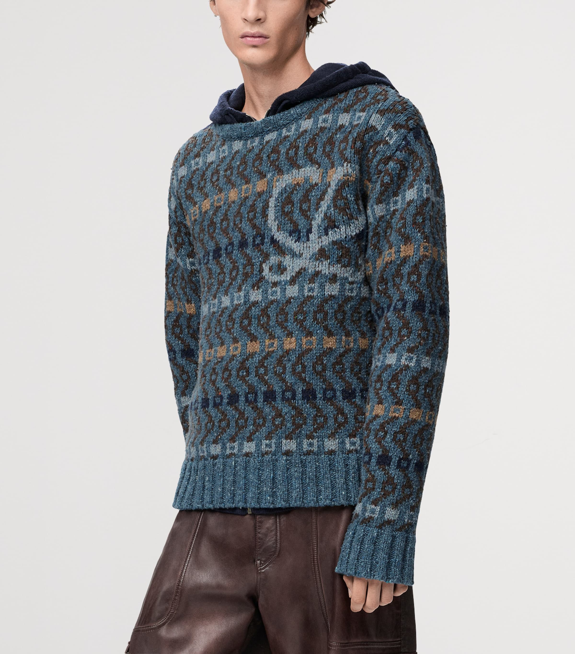 Wool-Blend Geometric Sweater BLUE/MULTICOLOR Image 3