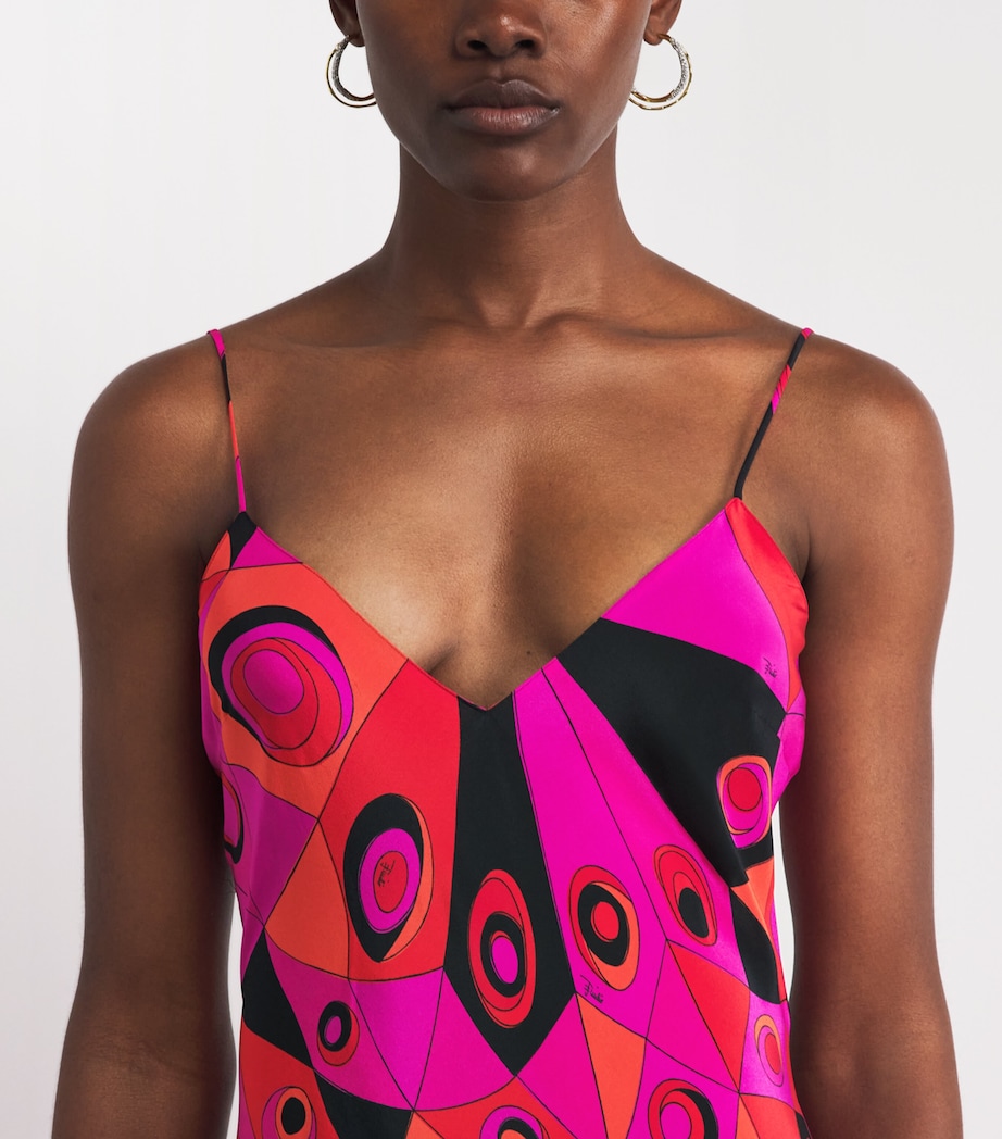 PUCCI Womens Silk Occhi Maxi Dress Fuchsia Image 3