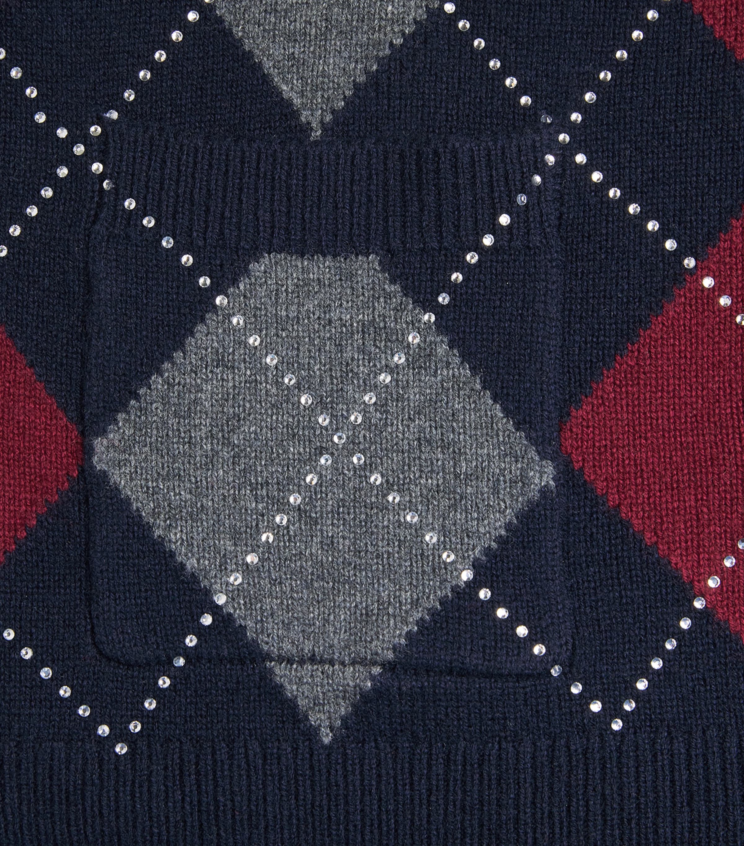 Wool Argyle Cardigan NAVY Image 5