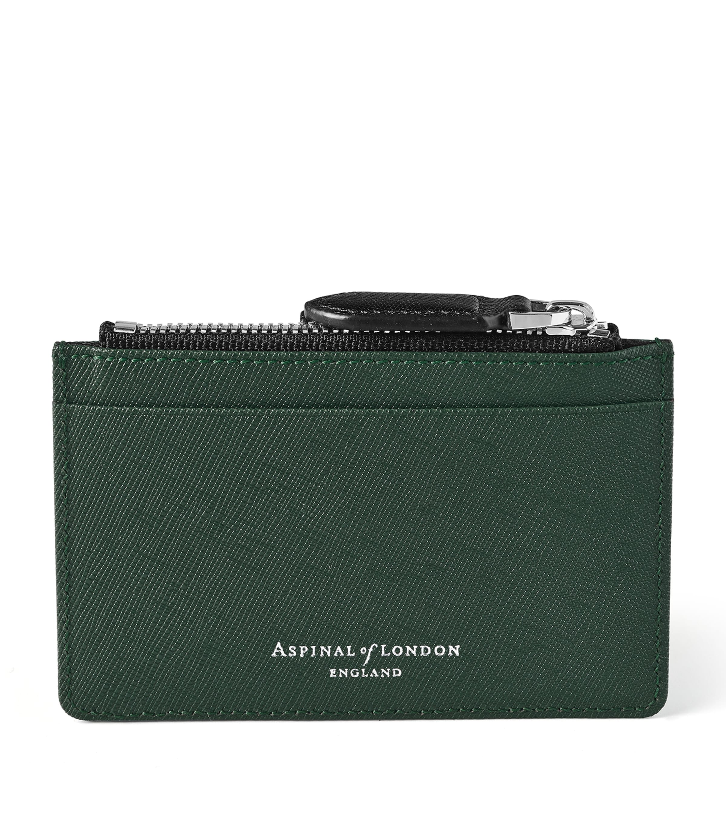 Aspinal Of London Leather Zip-Up Card Holder Black Image 3