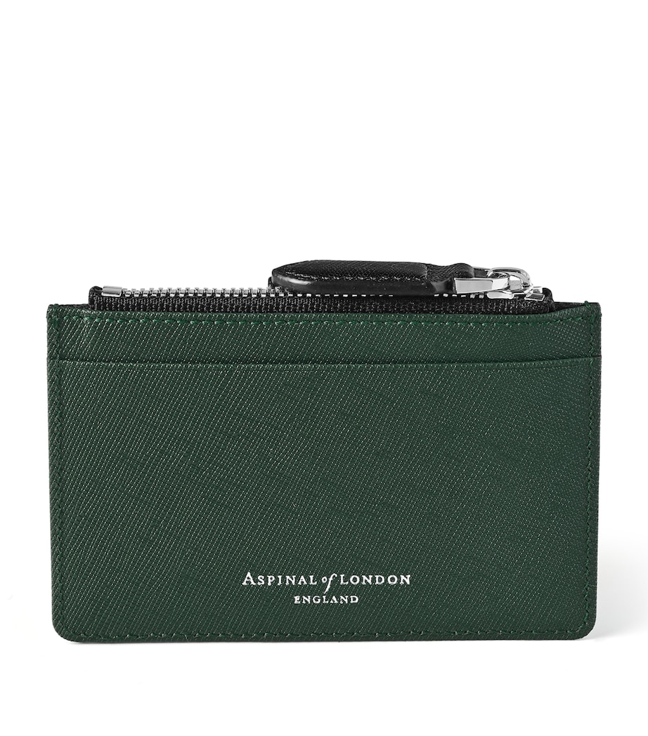 Leather Zip-Up Card Holder BLACK Image 3