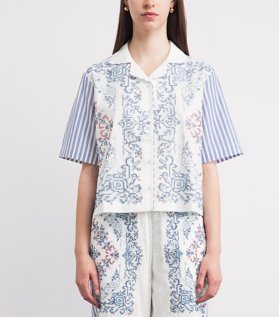 Claudie Pierlot Womens Cotton Embroidered Shirt Multicolored Image 4