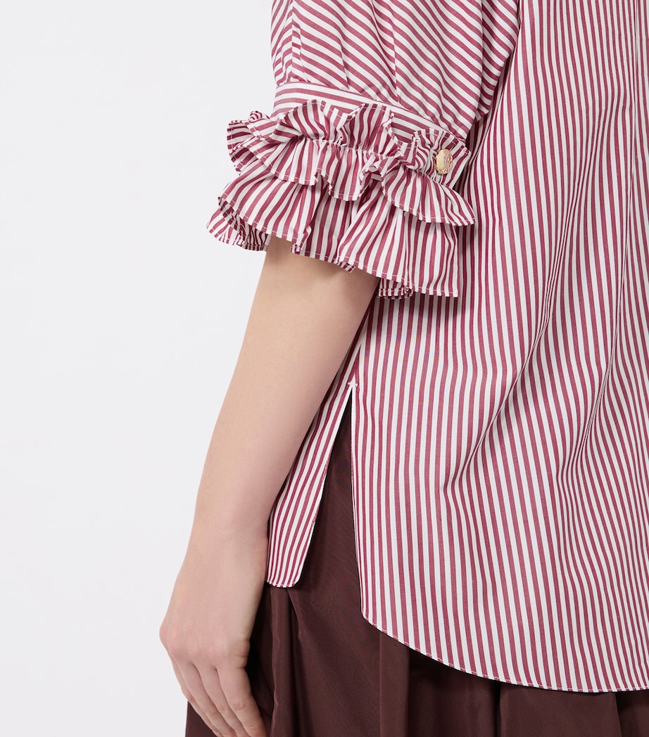 Max Mara Womens Poplin Stripe Shirt Bordeaux Image 5