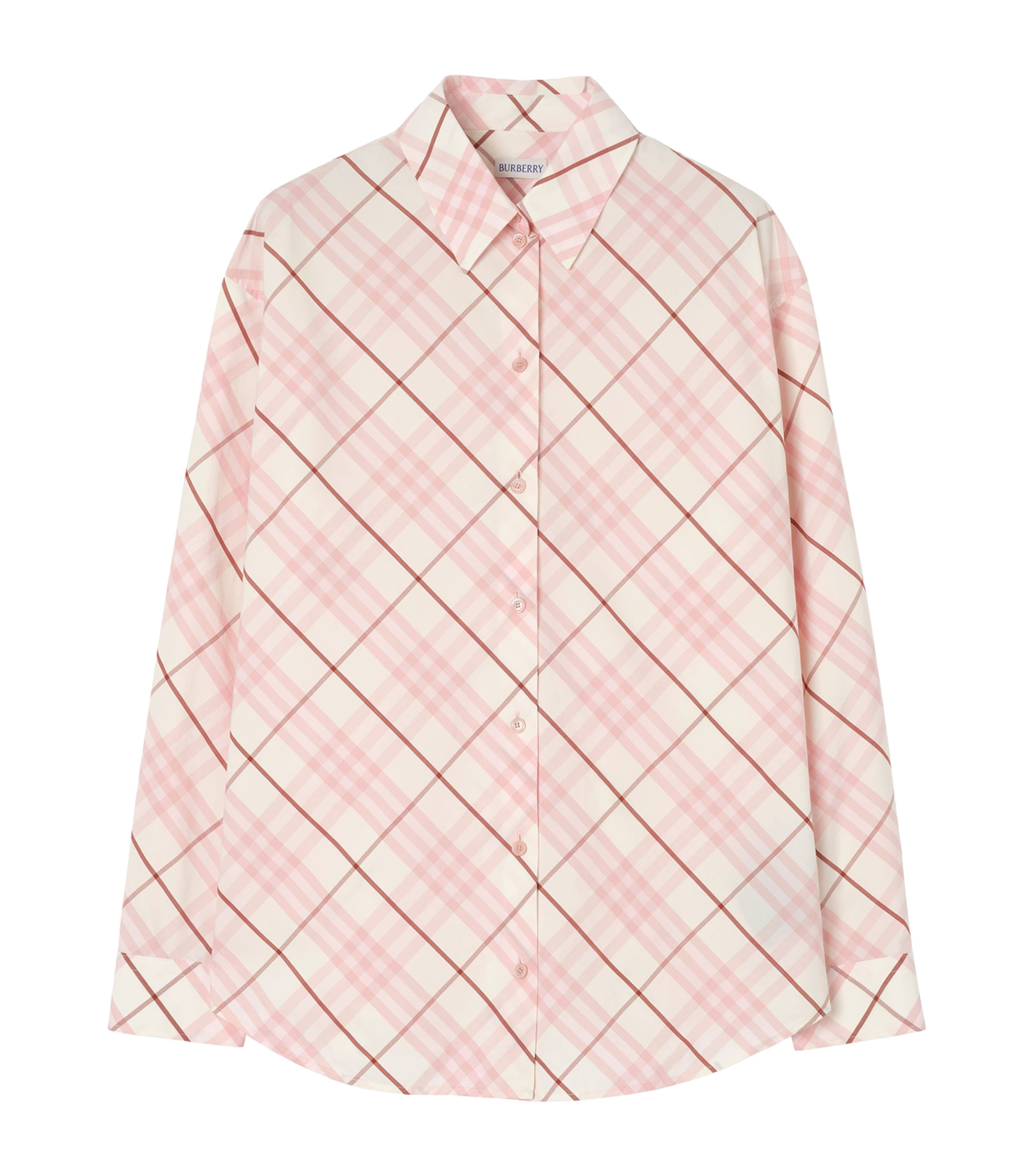Burberry Womens Cotton Check Shirt Flora Pink Ip Check Image 1