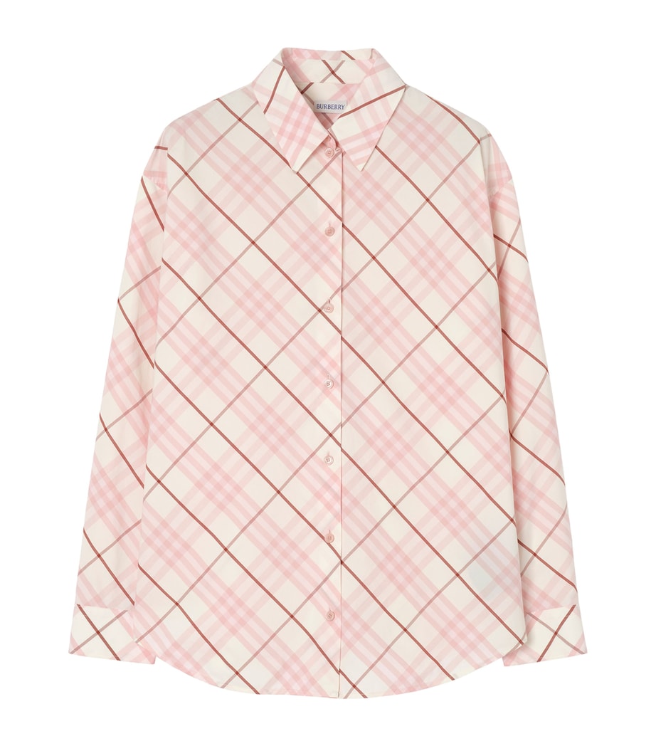 Burberry Womens Cotton Check Shirt Flora Pink Ip Check Image 1