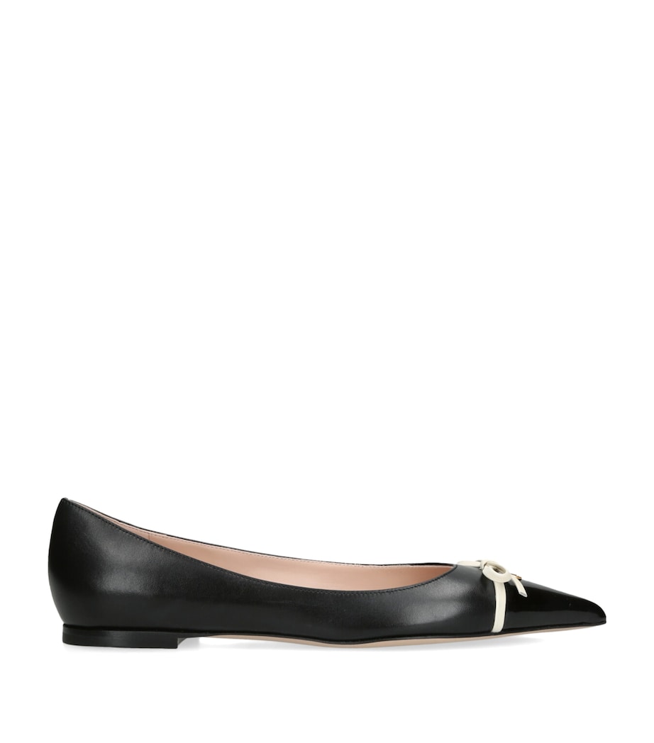 Leather Benpointy Ballet Flats BLK/WHITE Image 1