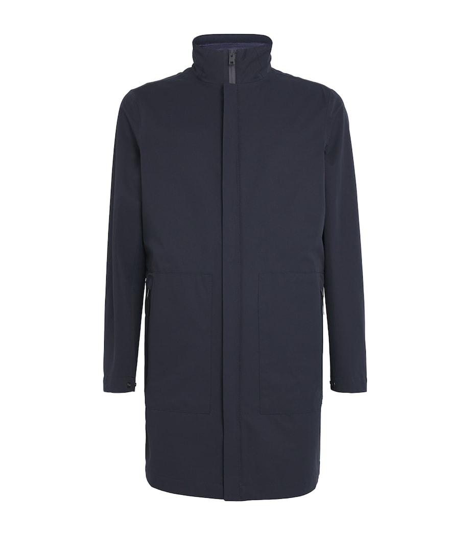 Woolrich Mens Waterproof 2-In-1 Car Coat Melton Blue Image 1