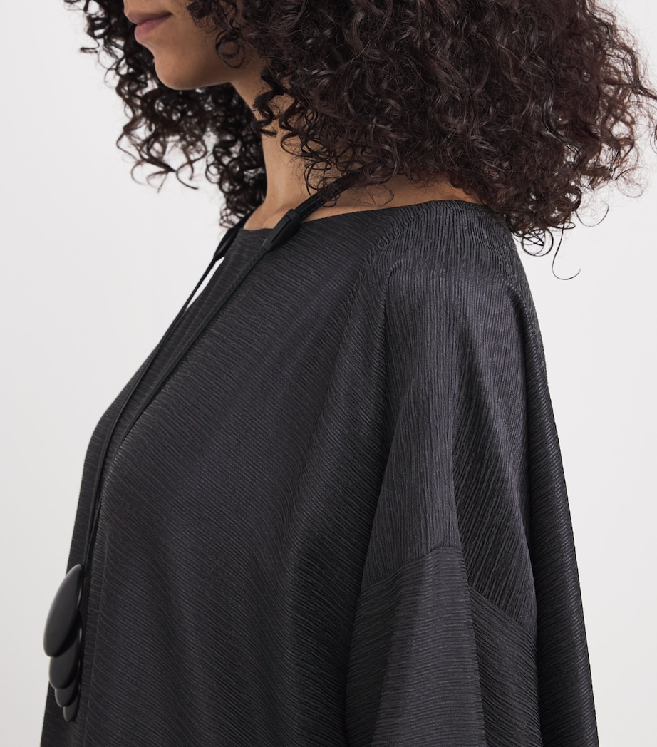 Eskandar Womens Silk Plissé Midi Dress Slate Image 3