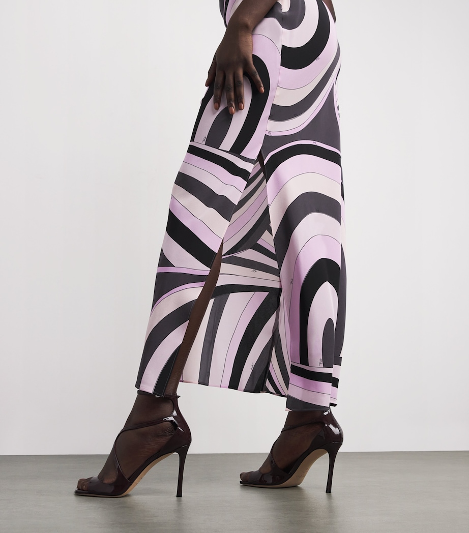 Silk Slip Maxi Dress 010/PINK BLACK Image 5