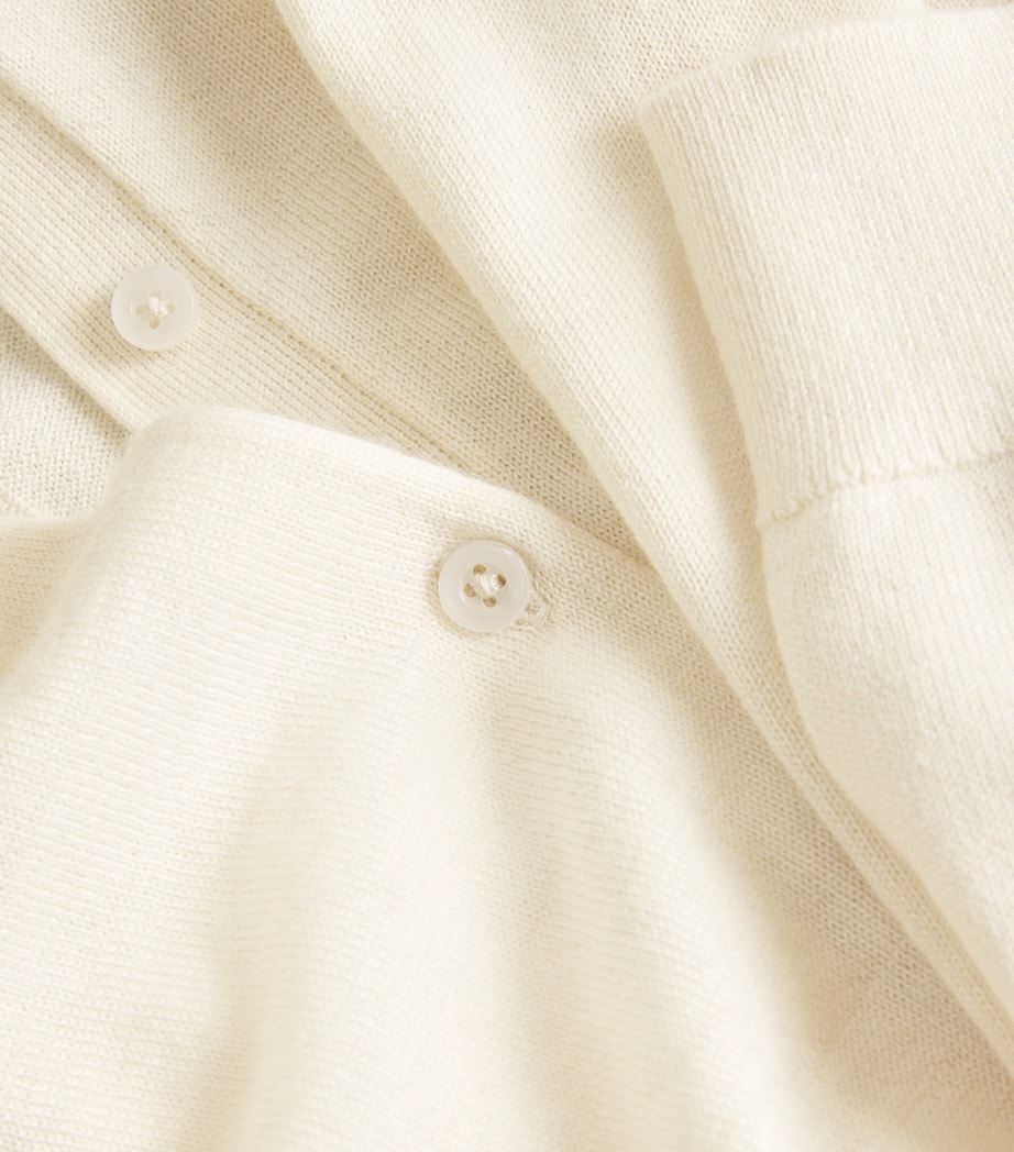 Cashmere Polo Cardigan CASHMERE ICE WHITE Image 5