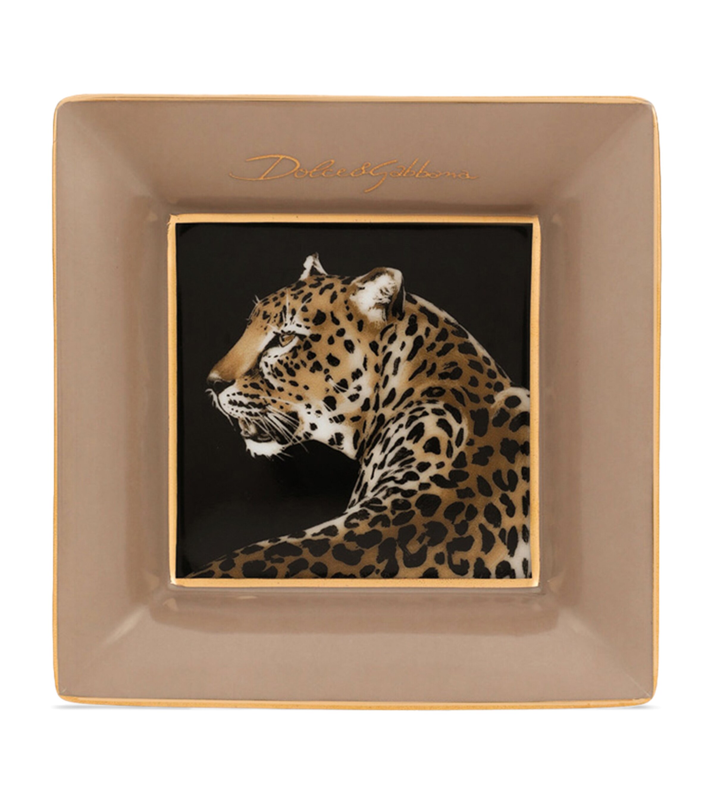 Dolce&Gabbana Casa Set of 3 Porcelain Leopard Decorative Square Plates (10cm) Leopardo Image 3