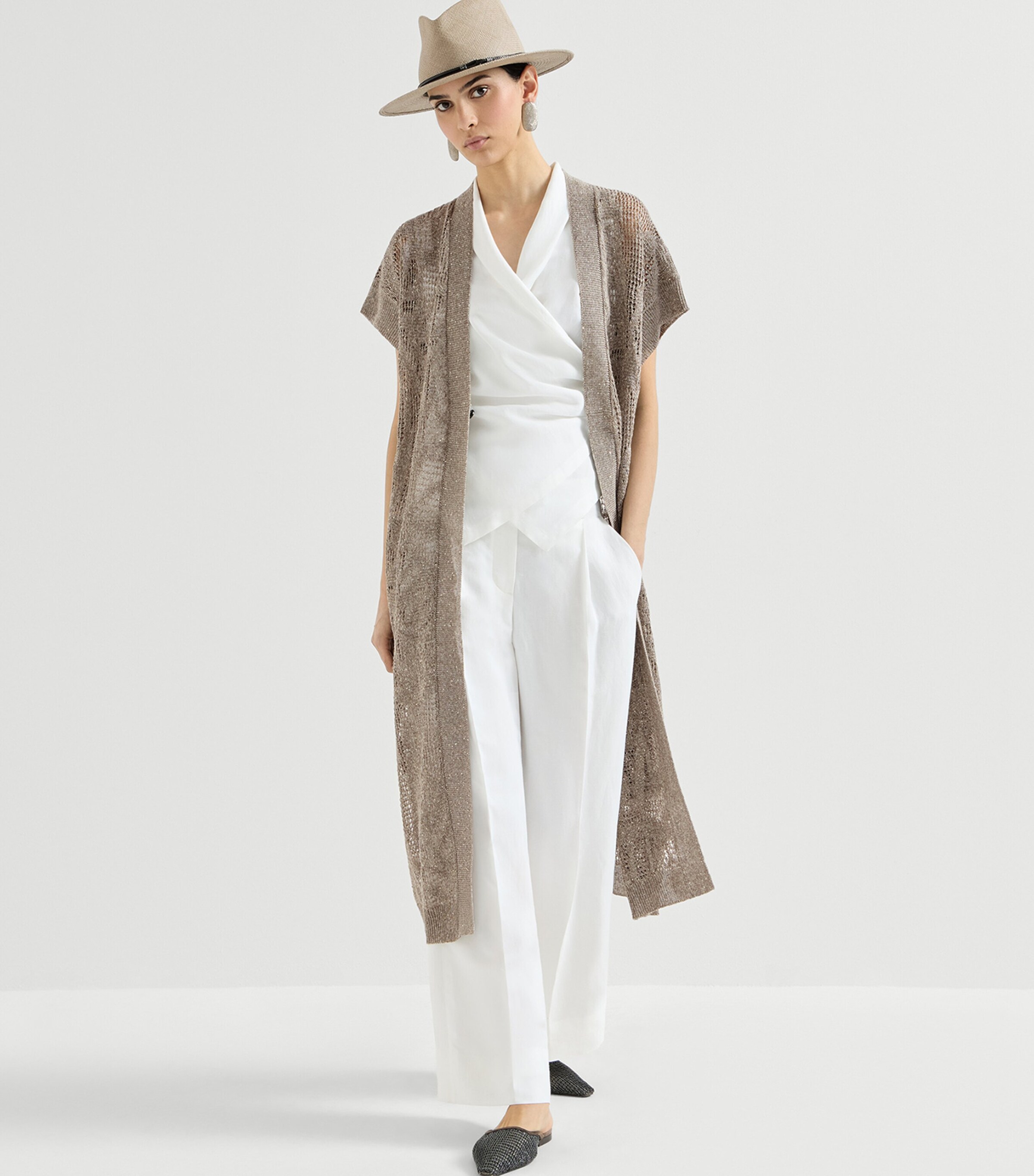 Brunello Cucinelli Womens Water Lilies Long Cardigan Image 2