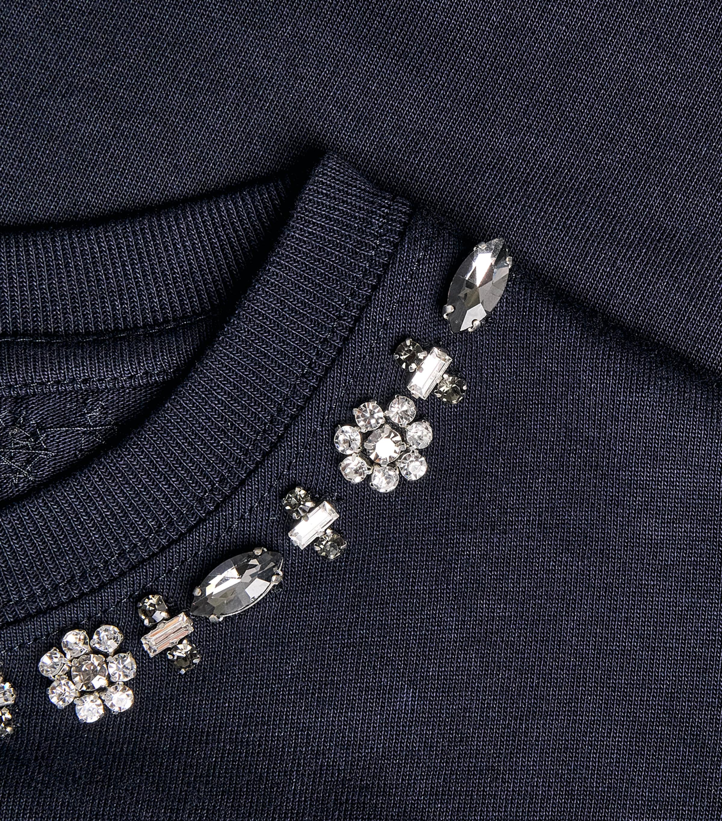 Sandro Paris Womens Cotton Embellished T-Shirt Navy Blue Image 6