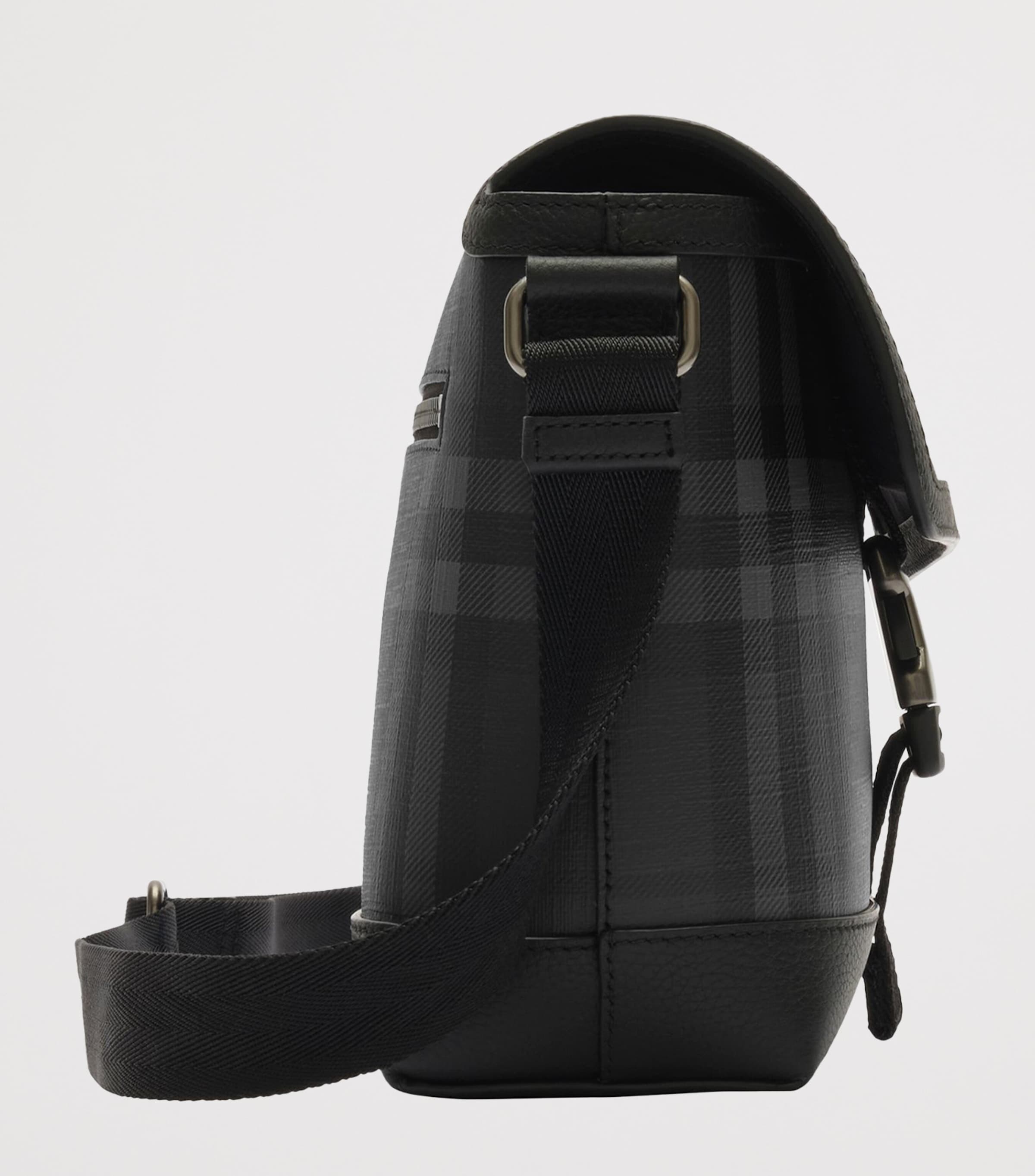 Burberry Small City Check Clip Messenger Bag Iron Image 3