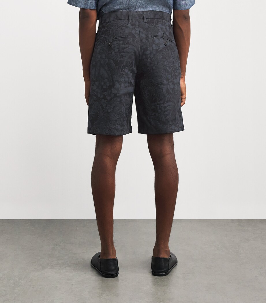 x Harrods Linen Printed Bermuda Shorts NERO Image 4