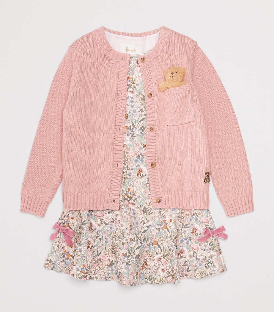 Harrods Bear Pocket Cardigan (2-8 Years) Pink Image 3