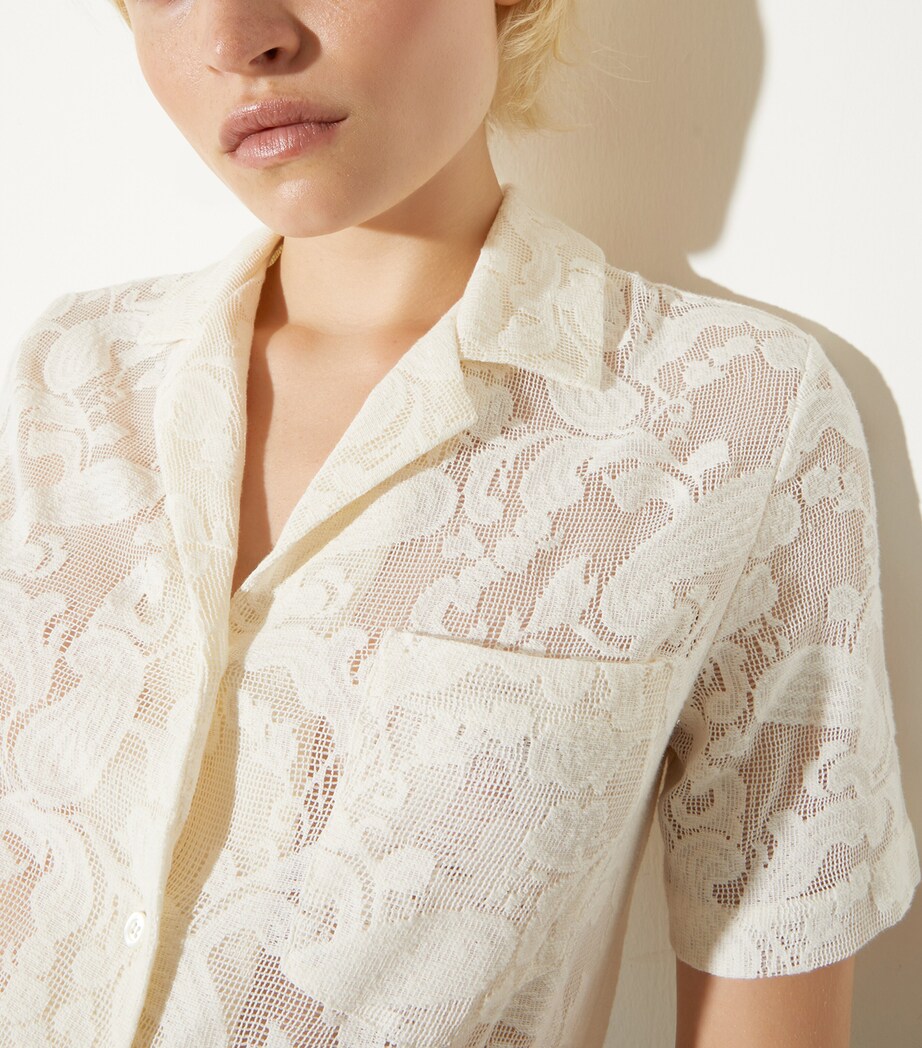 MAX&Co. Womens Paisley Knit Shirt Milk Image 5