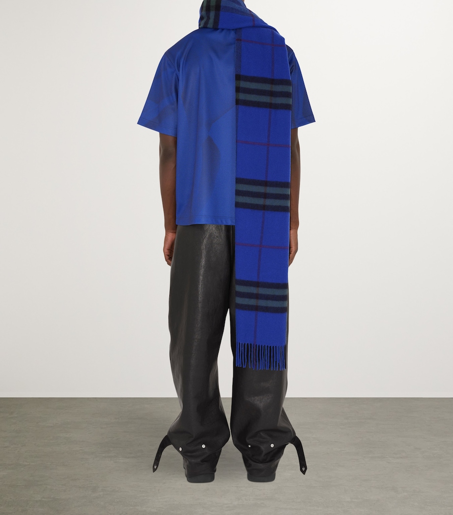Wide Cashmere Check Scarf KNIGHT /IVY Image 5