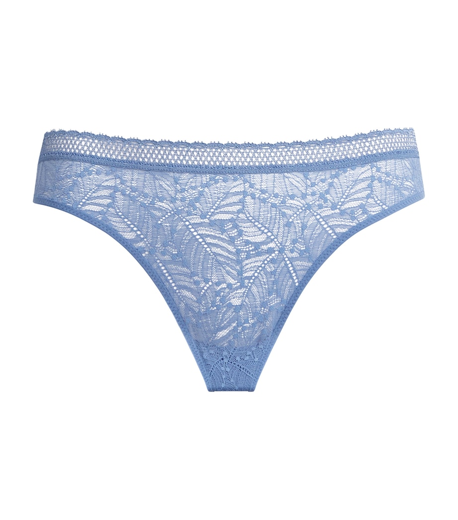 Simone Perele Womens Lace Comète Tanga Thong Chambray Bl Image 1