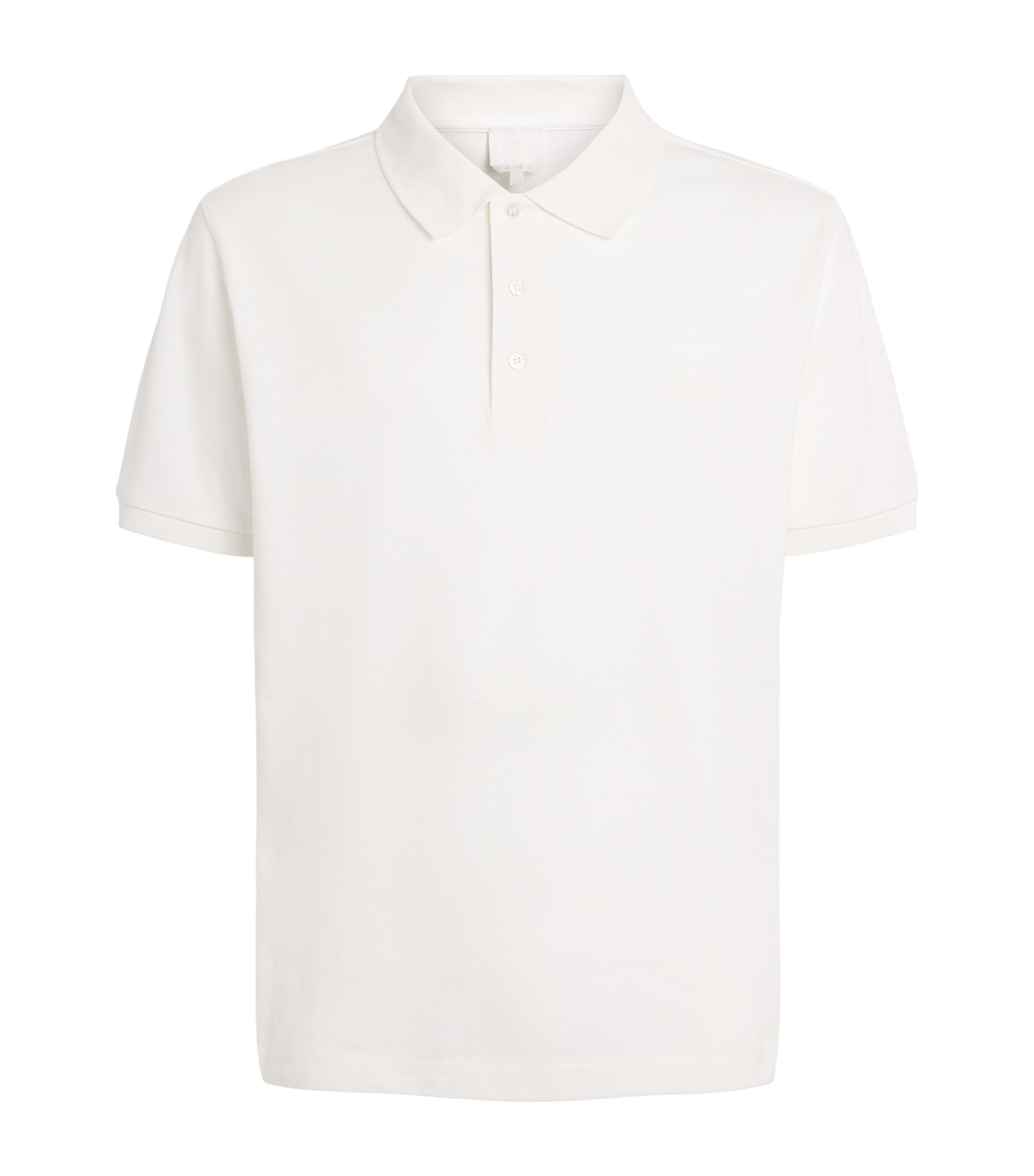 A.P.C. Mens Cotton Logo Polo Shirt Aab White Image 1
