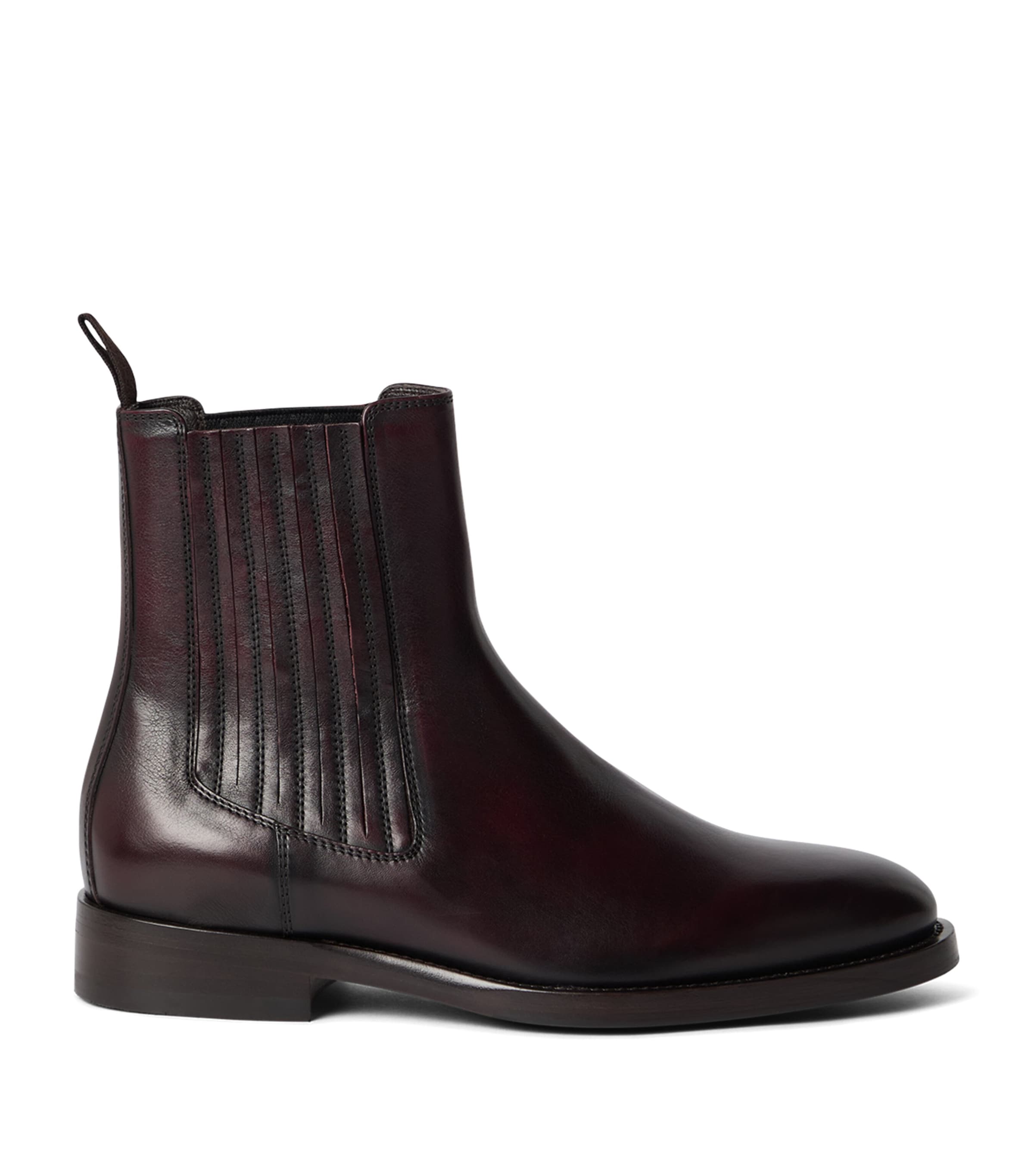 Brunello Cucinelli Burnished Leather Chelsea Boots In Animal Print