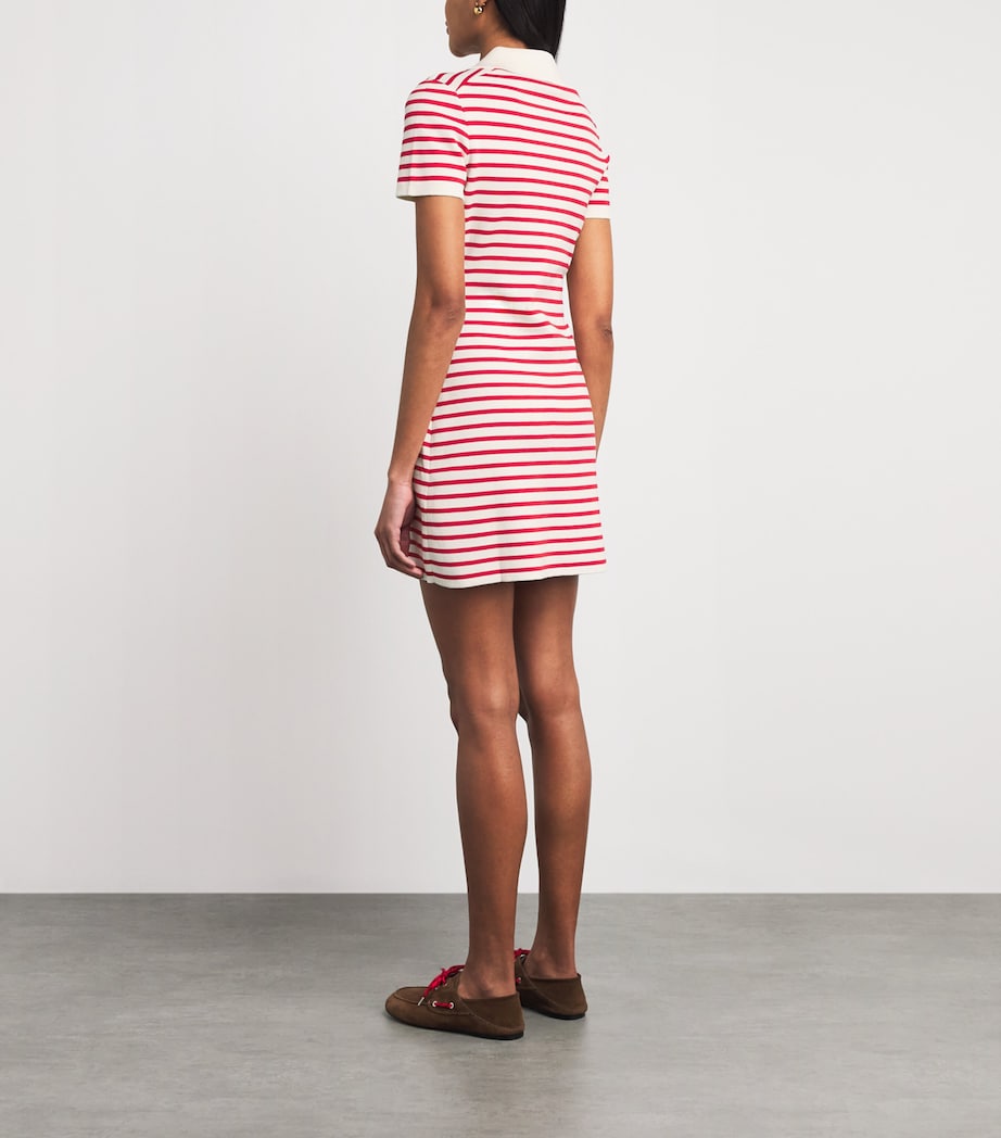 Maje Womens Cotton-Blend Stripe Mini Dress Red Image 4