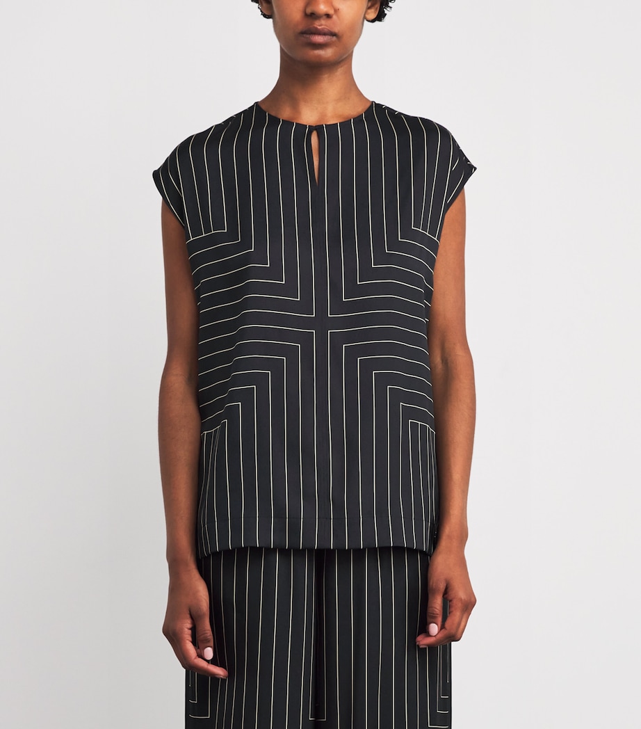 Geometric Print Louison Top BLACK/AFFOGATO Image 3