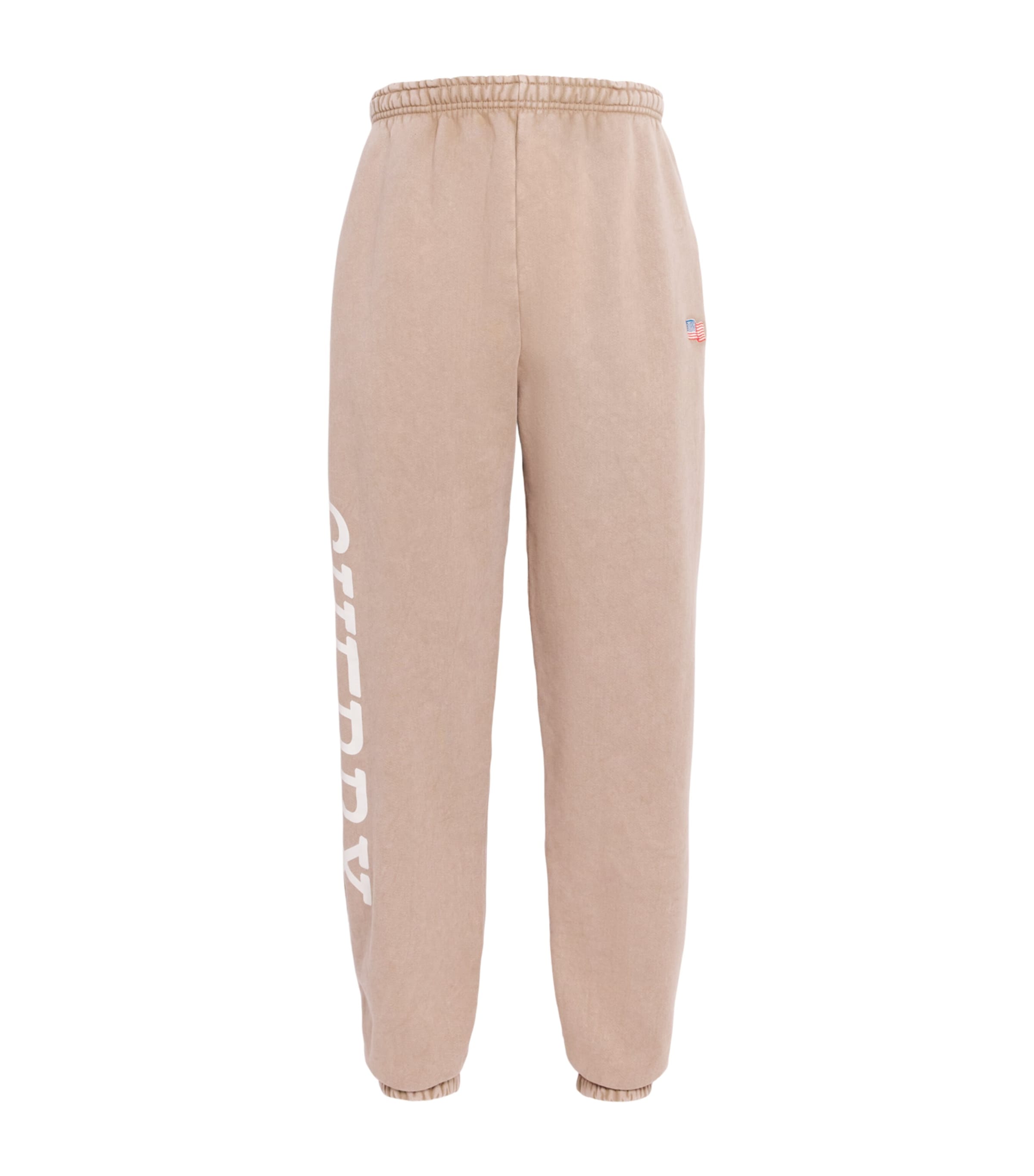 Cotton Logo Print Hollywood Sweatpants TAN Image 1