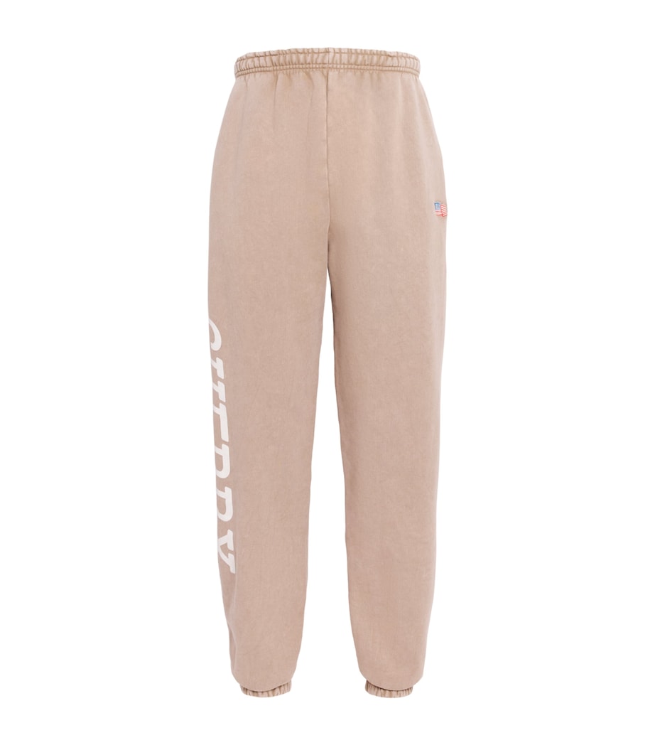 Cotton Logo Print Hollywood Sweatpants TAN Image 1