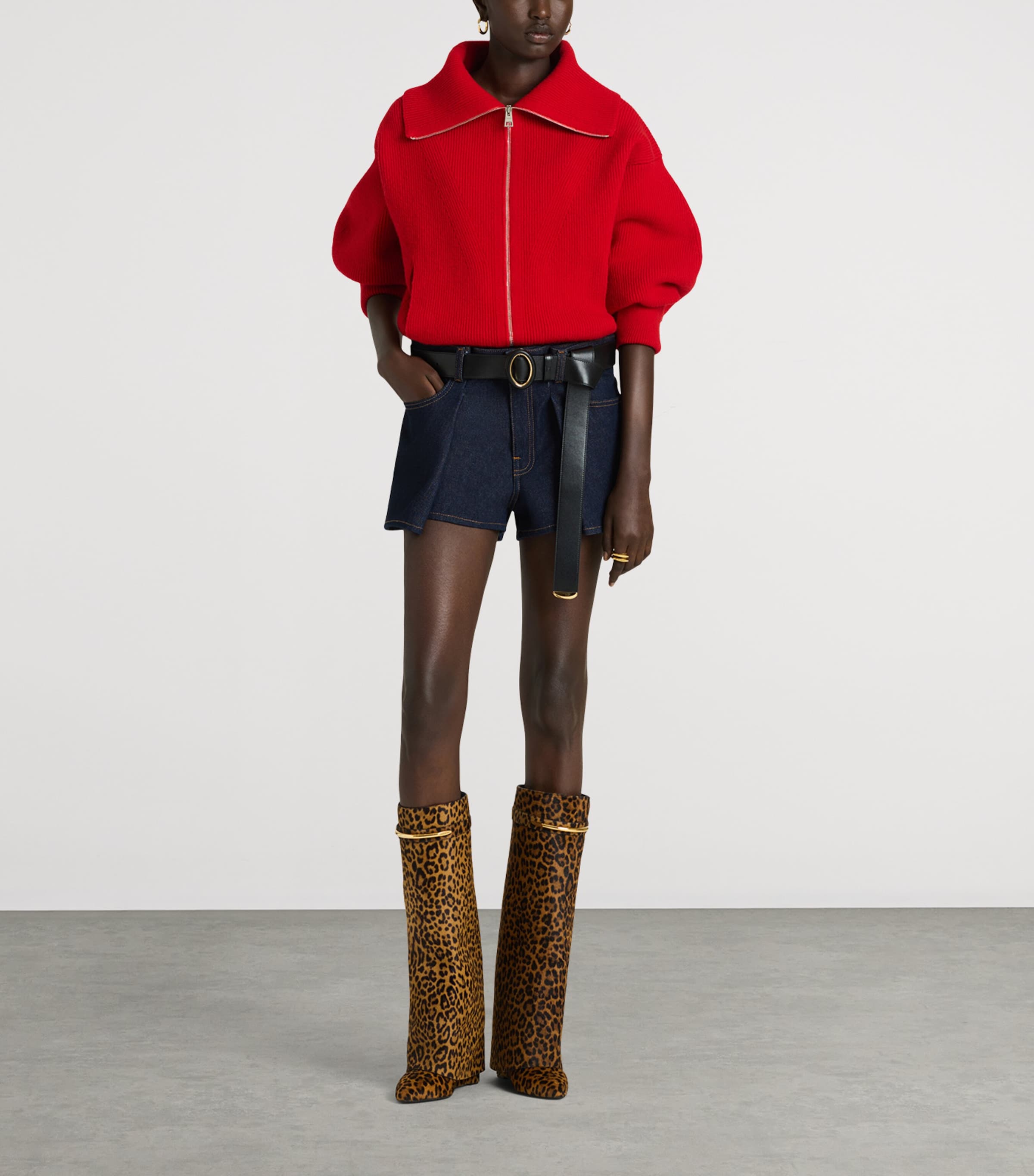 Givenchy Womens Denim Pinch Shorts Image 2