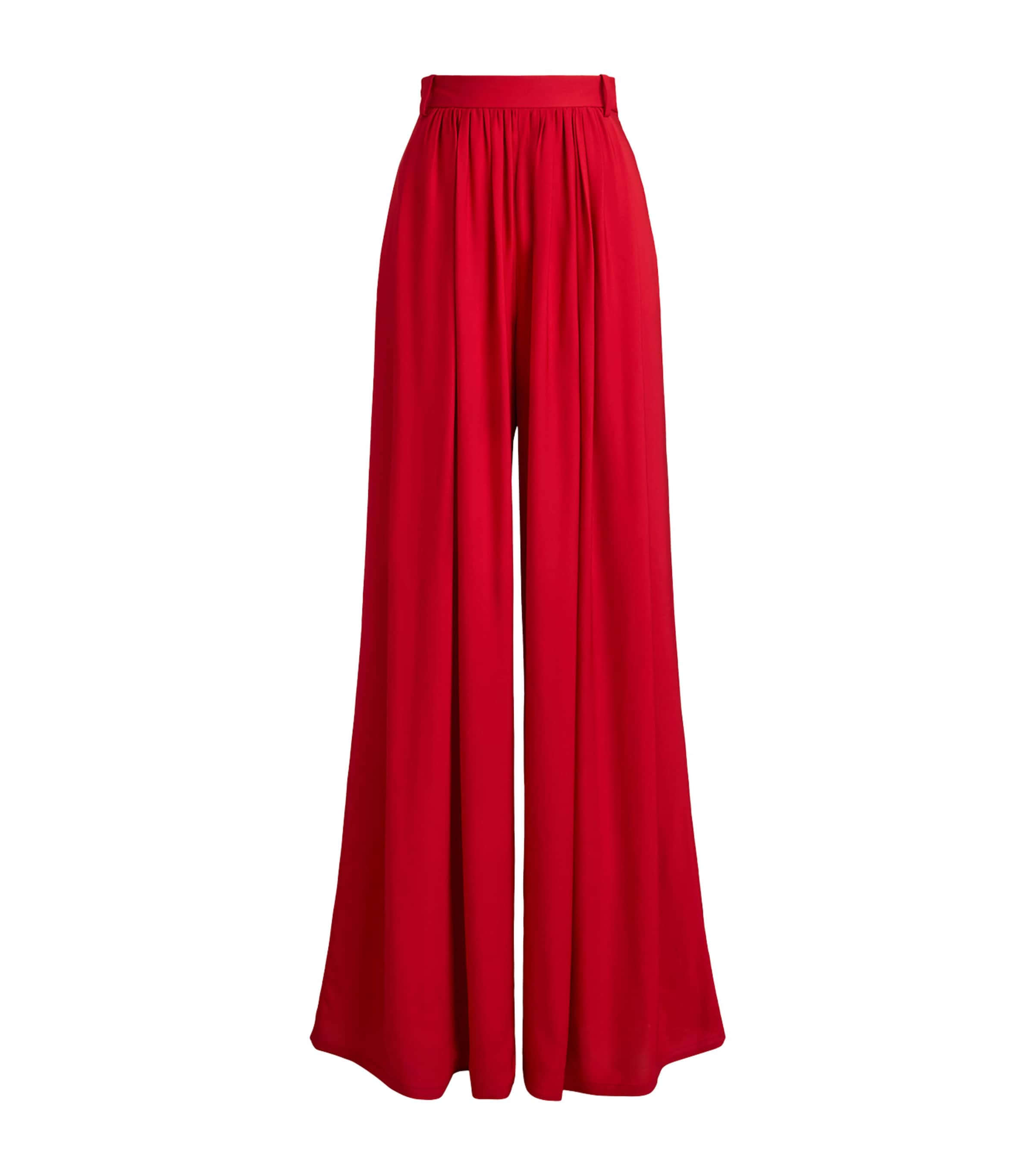 Ralph Lauren Collection Womens Satin Vannesa Wide-Leg Trousers Bright Red Image 1